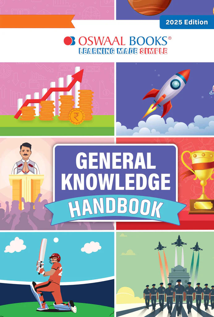 General Knowledge Handbook (For 2025 exam) | GK | School, Olympiads | UPSC, State PSC, SSC, Bank PO/ Clerk, BBA, MBA, RRB, NDA, CDS, CAPF, EPFO, NRA CET, CLAT, Govt Jobs - Retail Maharaj