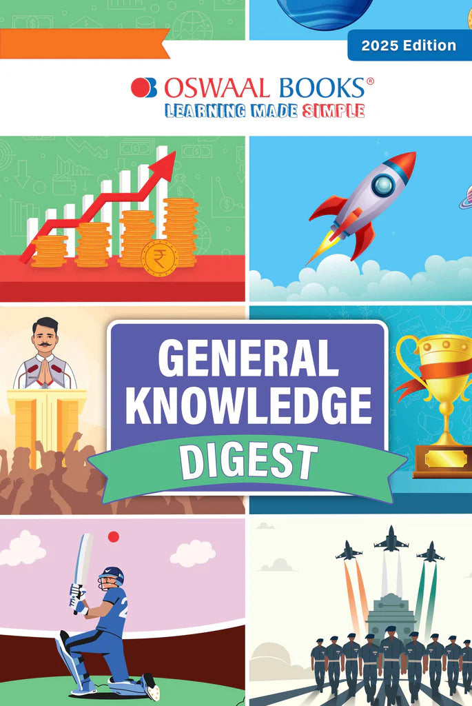 General Knowledge Digest (For 2025 exam) | GK | School, Olympiads | UPSC, State PSC, SSC, Bank PO/ Clerk, BBA, MBA, RRB, NDA, CDS, CAPF, EPFO, NRA CET, CLAT, Govt Jobs - Retail Maharaj