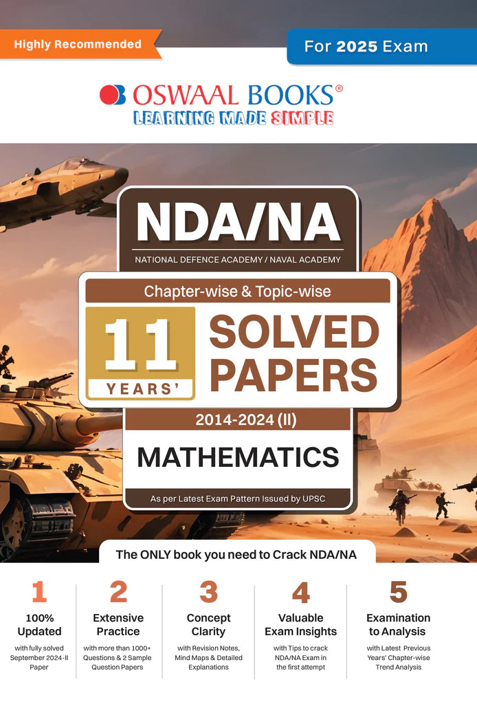NDA-NA (NATIONAL DEFENCE ACADEMY/NAVAL ACADEMY) 11 Years' Chapter-wise & Topic-wise Solved Papers 2014-2024 (II) | Mathematics | For 2025 Exam - Retail Maharaj