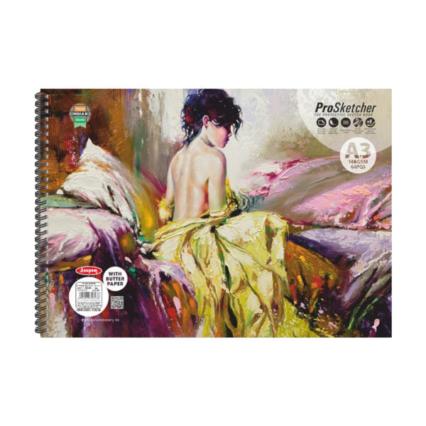 Anupam ProSketcher Cartridge Paper Pad with Butter Paper 140 GSM