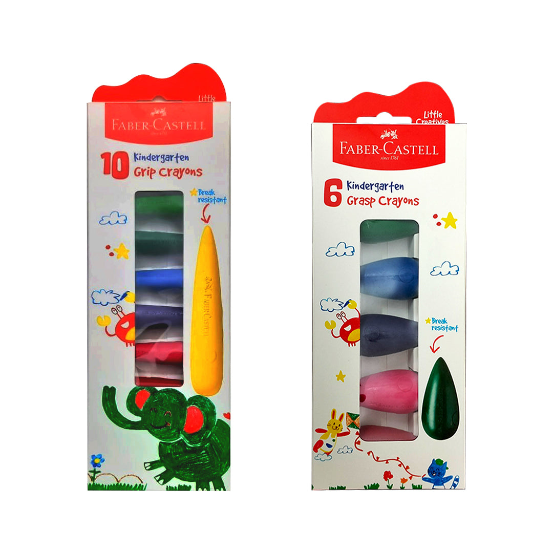 Faber Castell Kindergarten Grip Crayons for Kids Assorted Colours