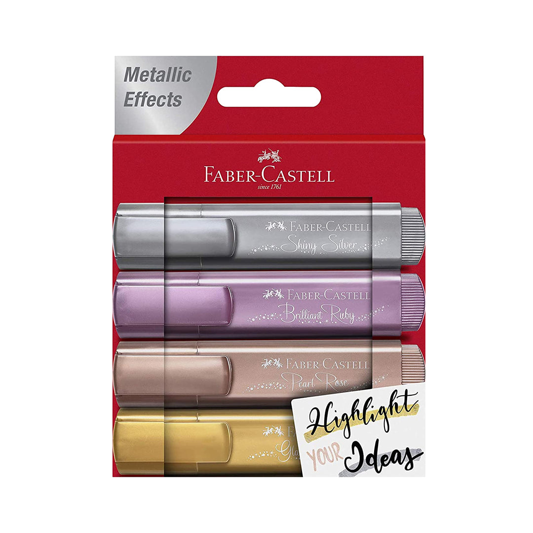 Faber Castell Metallic Glitter Highlighter Pens Set of 4