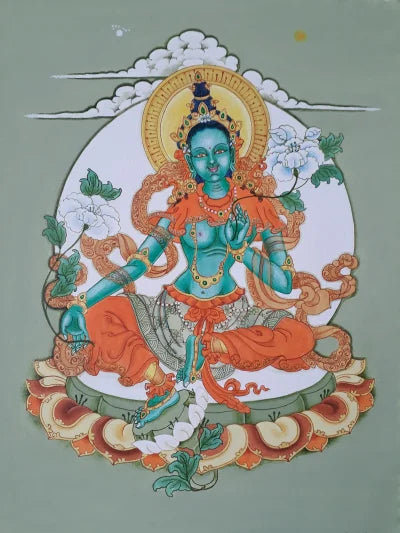 Thangka Painting - Arya Tara (Sanskrit) / Jetsun Drolma (Tibetan) - Retail Maharaj
