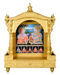 Akshar Deri Ghar Mandir - Sacred Sevan Wood with Golden Polish (37" x 27") - Retail Maharaj