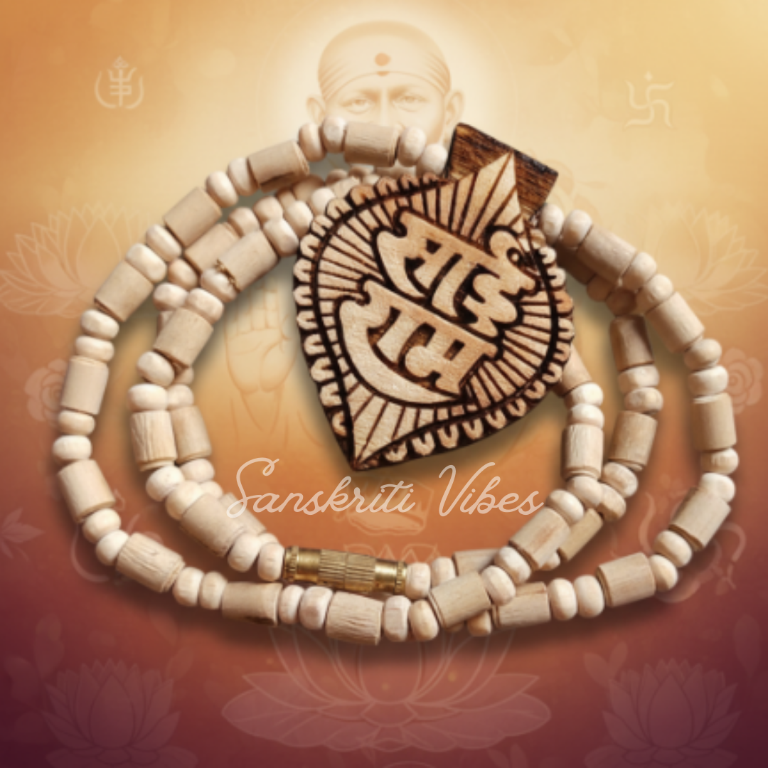 Sai Ram Tulsi Locket Mala | Shirdi Sai Baba Tulsi Rosary for Devotion, Meditation & Spiritual Healing - Retail Maharaj