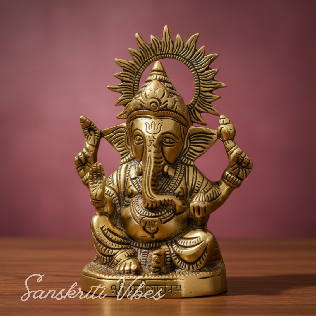 Metal Ganesha Idols Ganpati Decoration Statue For Home 19 Cm Height 12 Cm Width 520 Gm Aluminium Handcrafted Ganesh Murti For Pooja Room And Gift