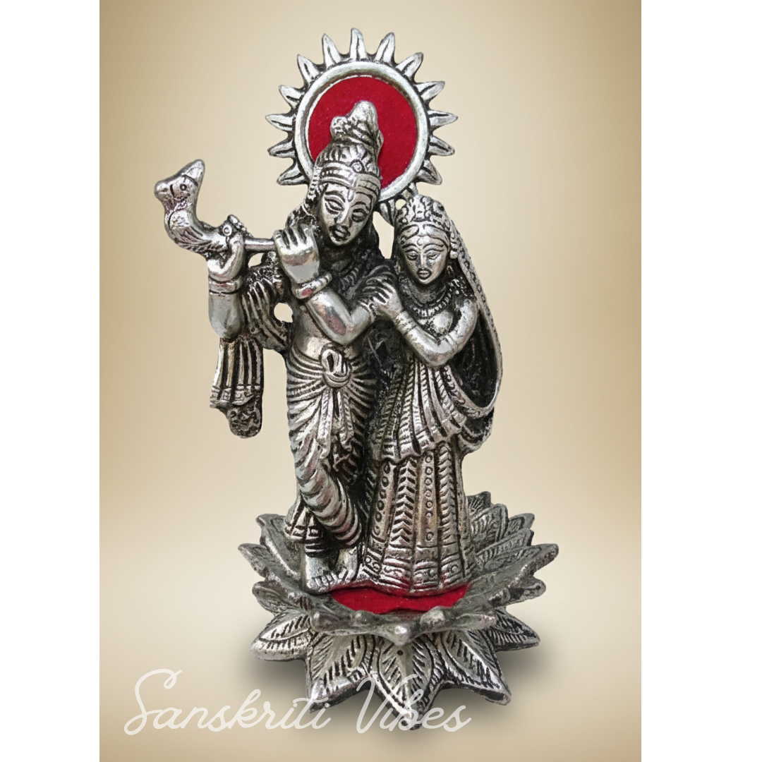 Radha Krishna Statue Special Wedding Gift Aluminium Decorative Showpiece for Home Decor