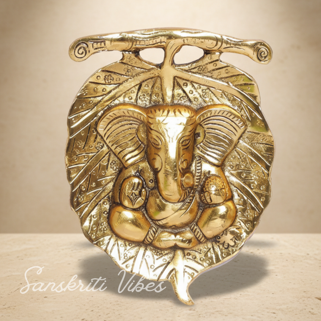 Metal Ganesha Statue Murti For Pooja And Home Decor Glossy Finish Handcrafted Ganpati Idol For Temple Office And Gift