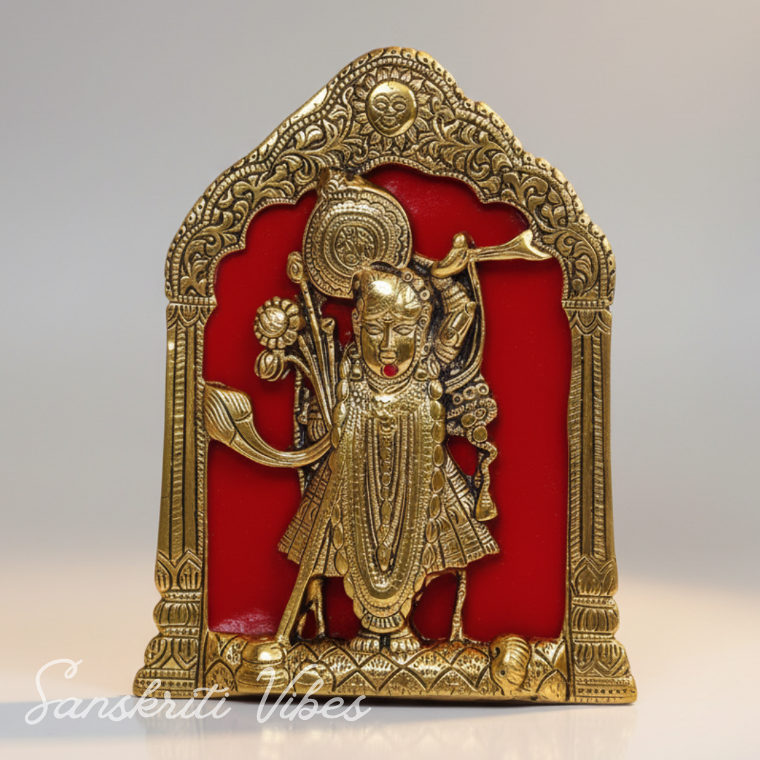 Shree Nathji / Krishna Metal Statue – 20.5 cm Glossy Finish Handcrafted Murti for Pooja, Home Décor & Religious Gift |