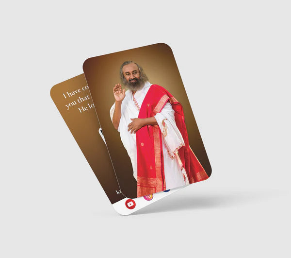 Photo Print 3 x 2 Inch of Gurudev Sri Sri Ravi Shankar – PVC & Paper Card Mementos for Inspiration and Relaxation - Retail Maharaj