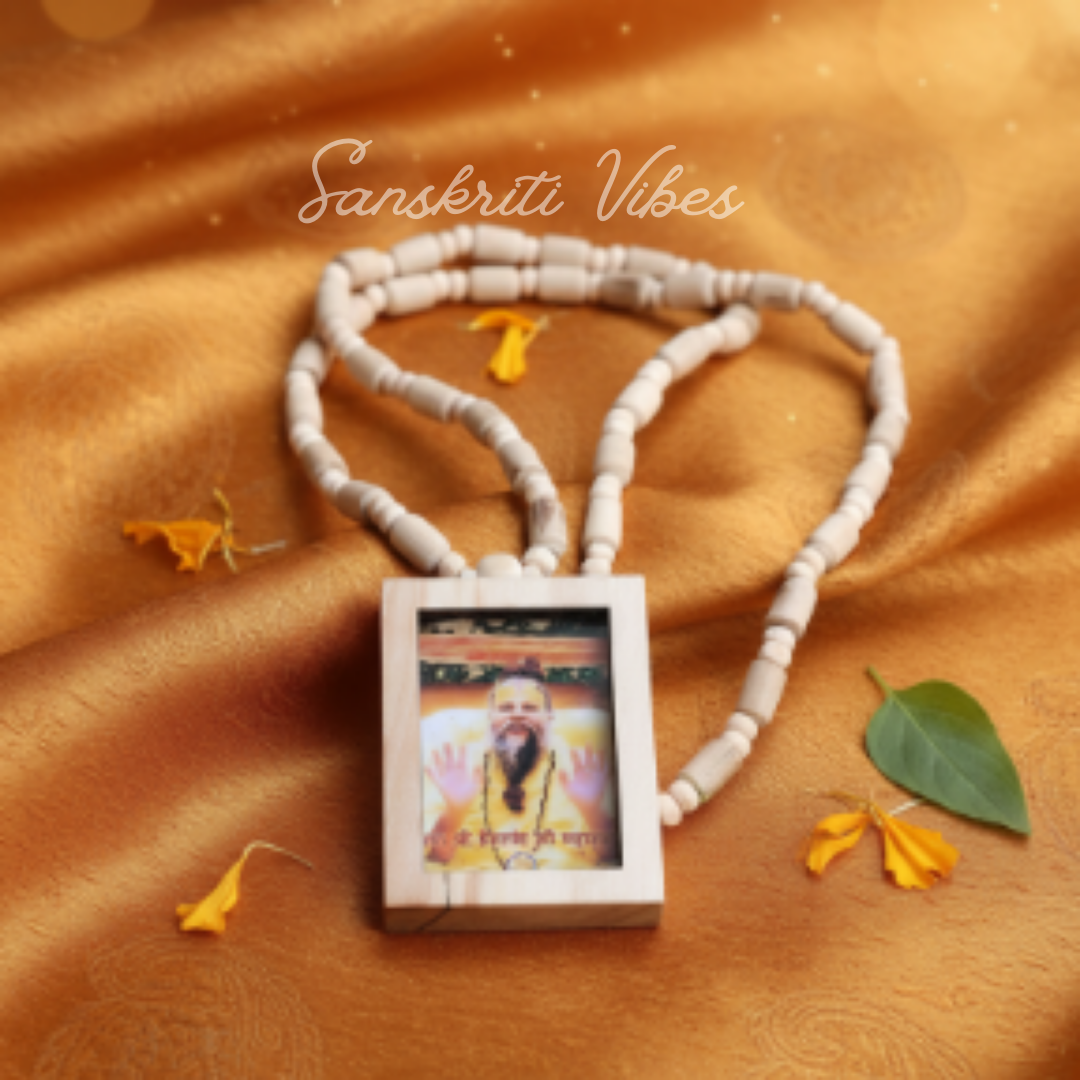 Shri Premanand Ji Maharaj Locket Mala – Sacred Tulsi Prayer Beads for Devotion and Blessings - Retail Maharaj