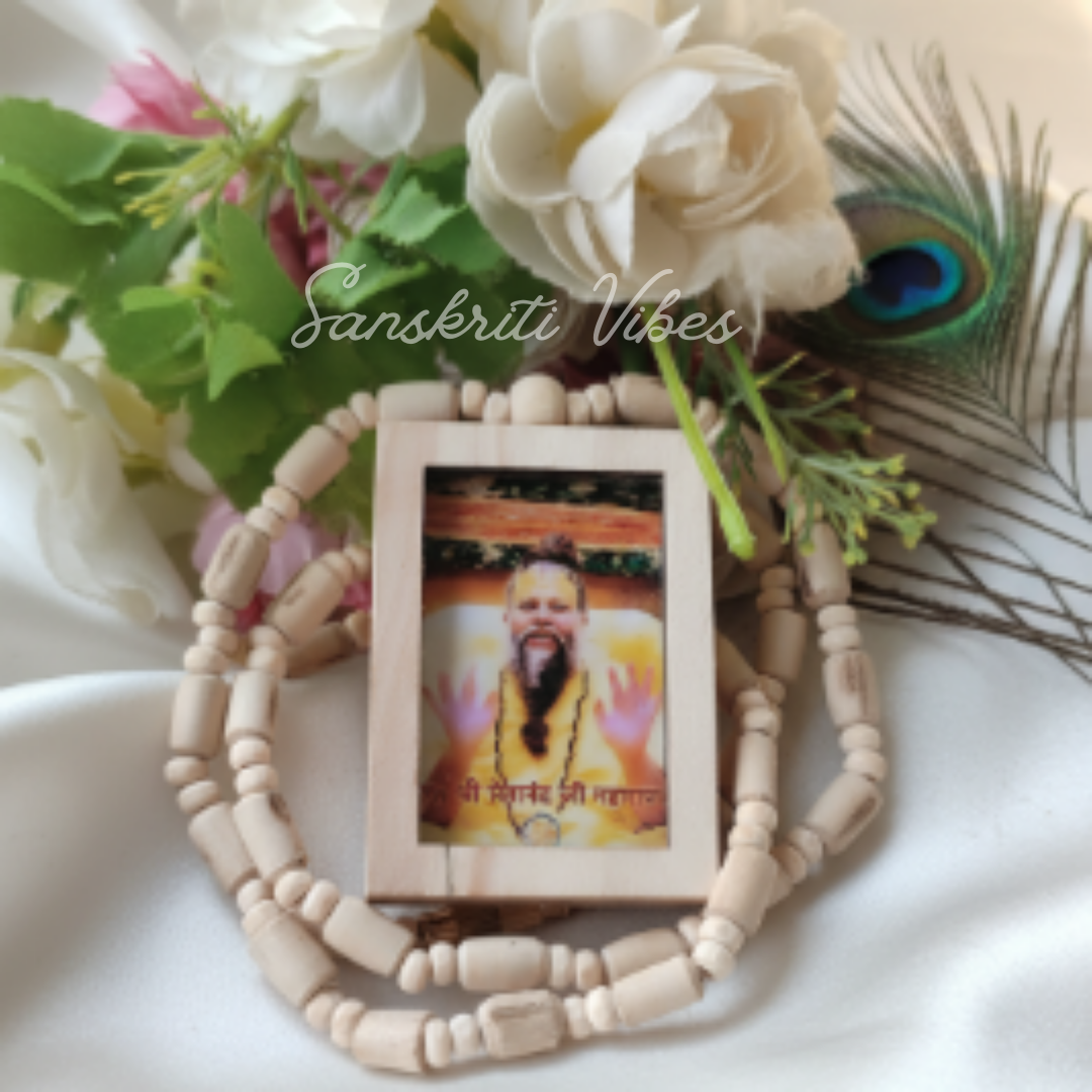 Shri Premanand Ji Maharaj Locket Mala – Sacred Tulsi Prayer Beads for Devotion and Blessings - Retail Maharaj