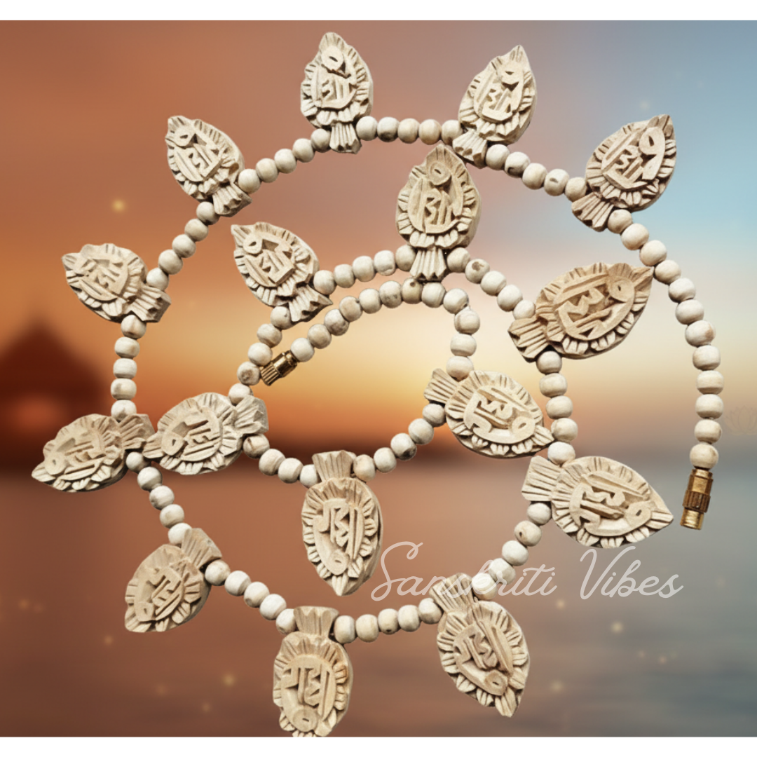 Radha Radha Radha Tulsi Kanthi Haar Mala – Sacred Prayer Beads for Devotion to Shri Radha Krishna - Retail Maharaj