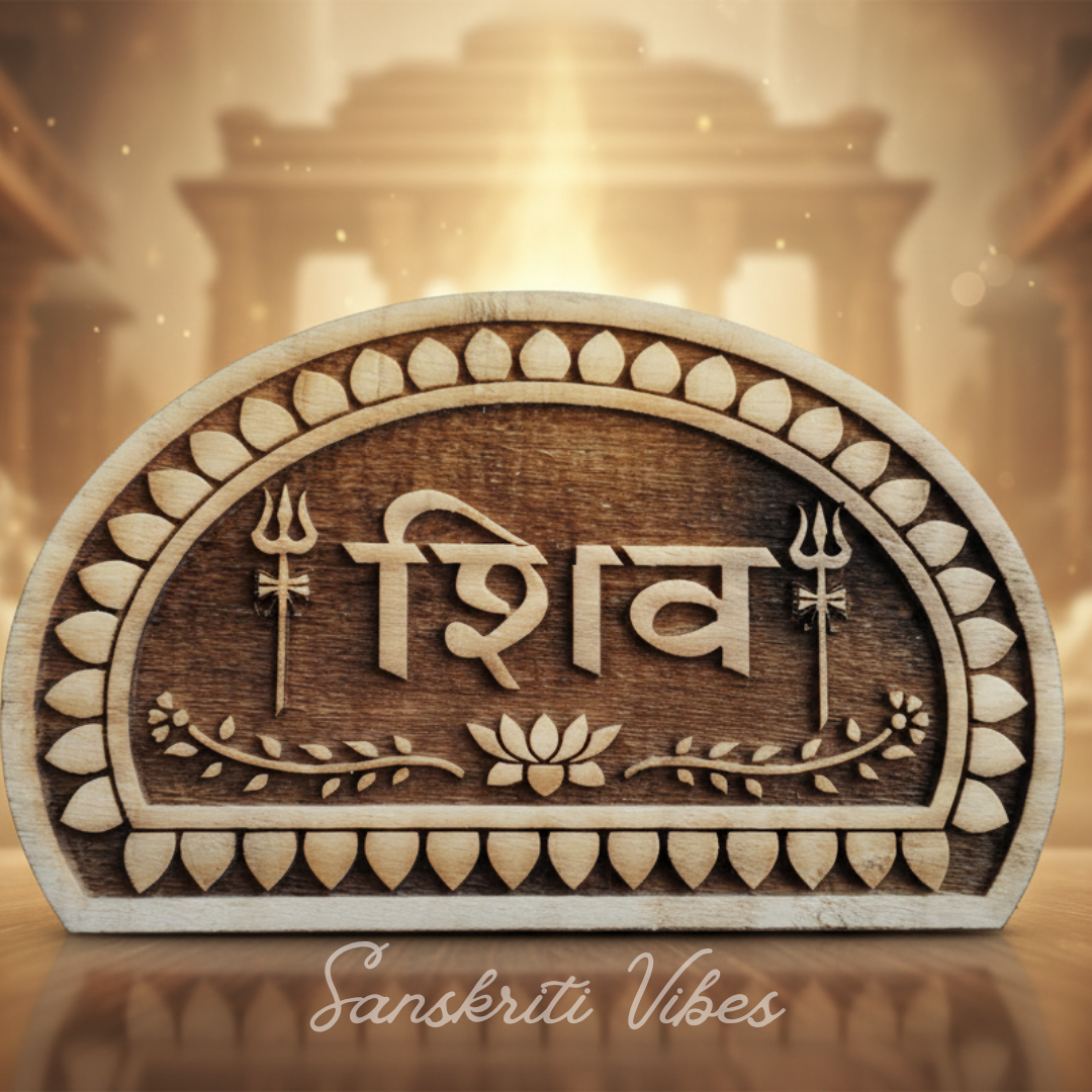 Shiv Naam Sewa Neem Wood Idol – Handcrafted Tamal & Tulsi Wood Statue of Mahadev for Home Temple