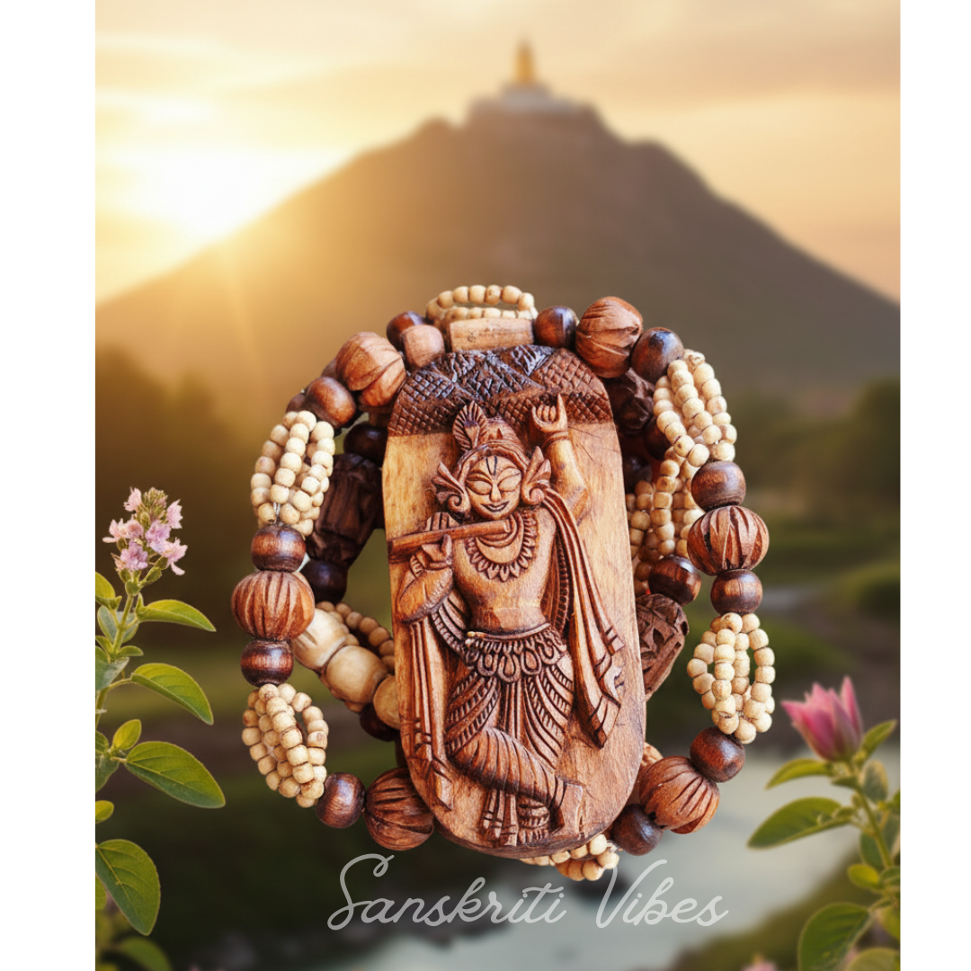 Shri Girraj Maharaj Tulsi Locket Mala – Sacred Prayer Beads for Devotion and Spiritual Connection - Retail Maharaj