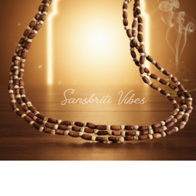 Three Round Kanthi Mala With Tiny Tulsi Beads – Premium Quality - Retail Maharaj