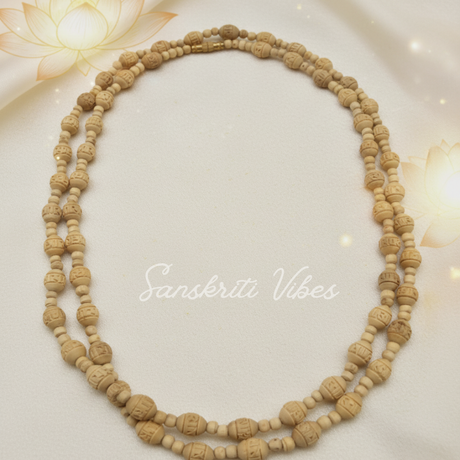 Two Round Radha Naam Tulsi Kanthi Mala – Premium Quality - Retail Maharaj