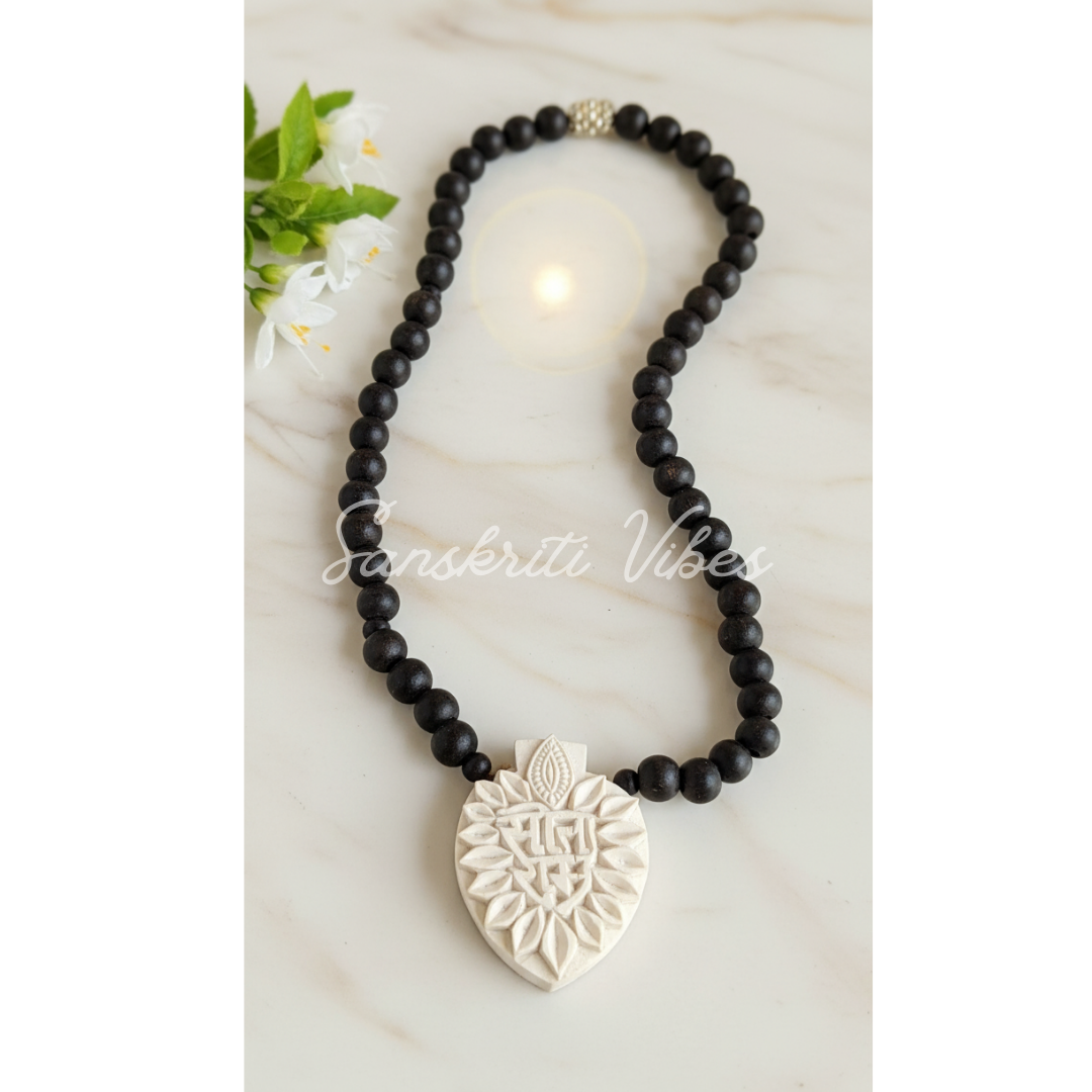 Shri Sita Ram Shyama and Rama Tulsi Locket Mala | Sacred Tulsi Beads Mala for Devotion, Meditation & Spiritual Protection - Retail Maharaj