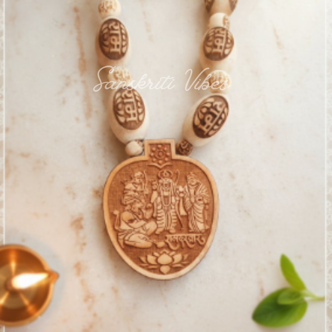 Shri Bageshwar Dham Ram Darbar Tulsi Mala | Sacred Tulsi Beads Mala for Devotion, Meditation & Spiritual Protection - Retail Maharaj