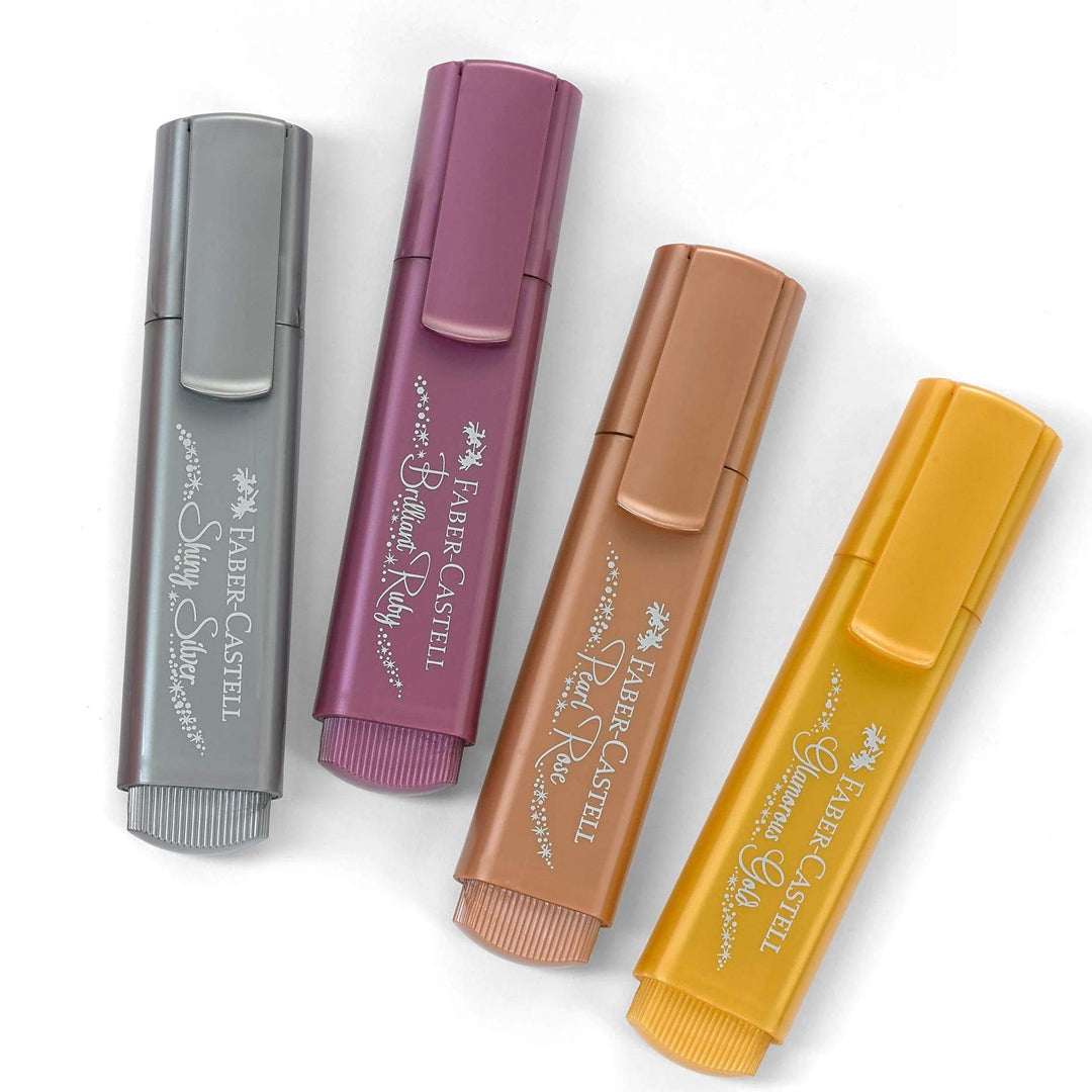 Faber Castell Metallic Glitter Highlighter Pens Set of 4