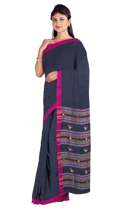 Dokhna Cotton Saree – Blue - Retail Maharaj
