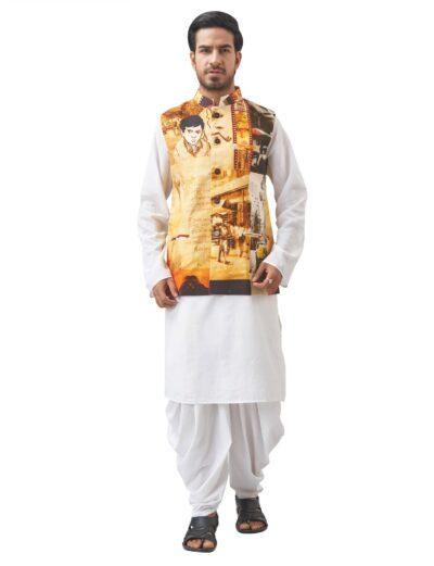 Printed Cotton Handloom Jacket – Multicolour - Retail Maharaj