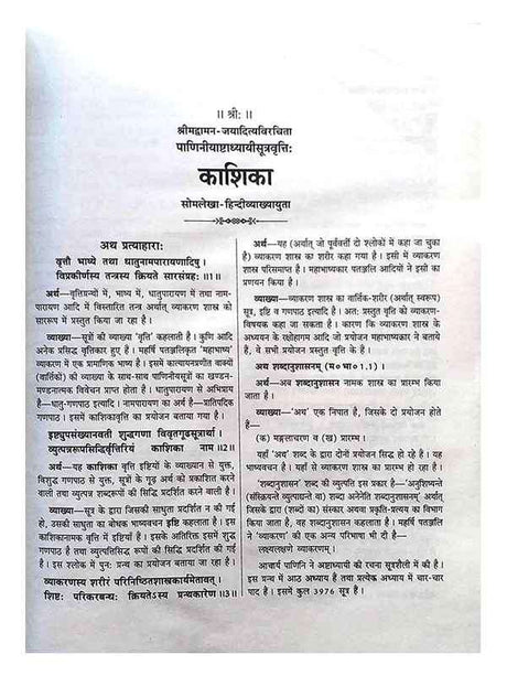 काशिकावृत्ति:  Kashikavritti (set of 2 Vol.) - Retail Maharaj