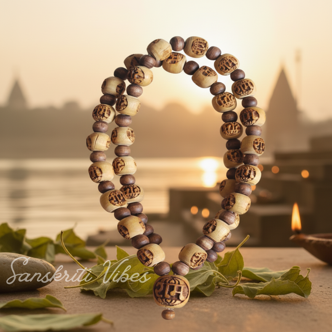 Ram Naam Tulsi Kanthi Mala 20 Inches – Premium Spiritual Necklace for Devotion and Protection