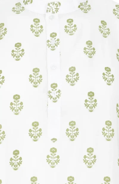 Cotton Viscose Kurta – White - Retail Maharaj