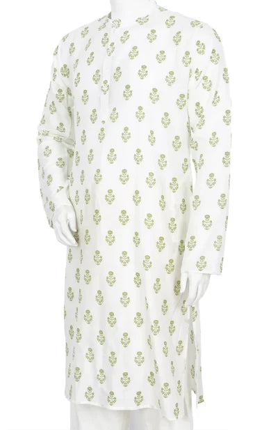 Cotton Viscose Kurta – White - Retail Maharaj