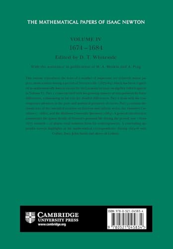 The Mathematical Papers of Isaac Newton: Volume 4, 1674-1684 (The Mathematical Papers of Sir Isaac Newton)