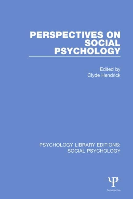 Perspectives on Social Psychology (Psychology Library Editions: Social Psychology) - Retail Maharaj