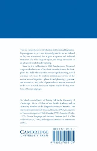 Introduction to Theoretical Linguistics