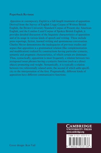 Apposition in Contemporary English