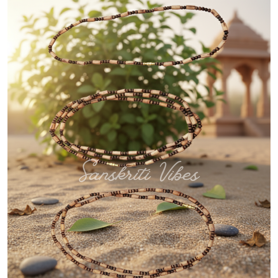 Three Round Tulsi Kanthi Mala - Premium Quality for Spiritual Practices and Devotion