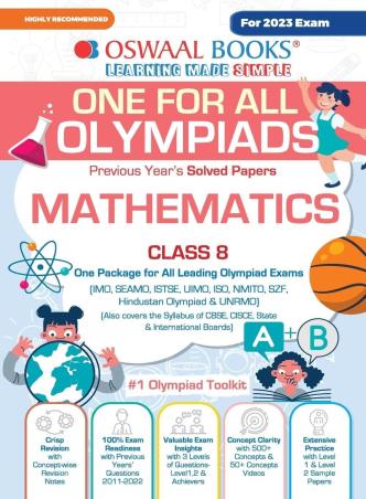Oswaal One For All Olympiads Mathematics Class 8 - Retail Maharaj