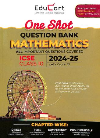 One Shot Question Bank Mathematics ICSE Chapter Wise Class 10 2024-25 - Retail Maharaj