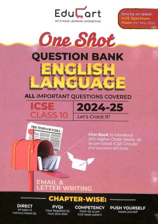 One Shot Question Bank English Language ICSE Chapter Wise Class 10 2024-25 - Retail Maharaj