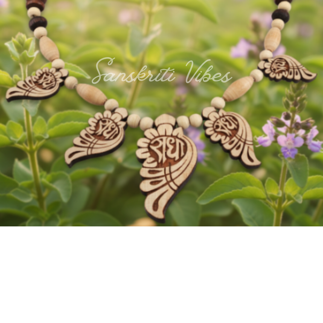 Brij Kisori Shri Radha Naam Tulsi Kanthi Haar – Spiritual Necklace for Devotion