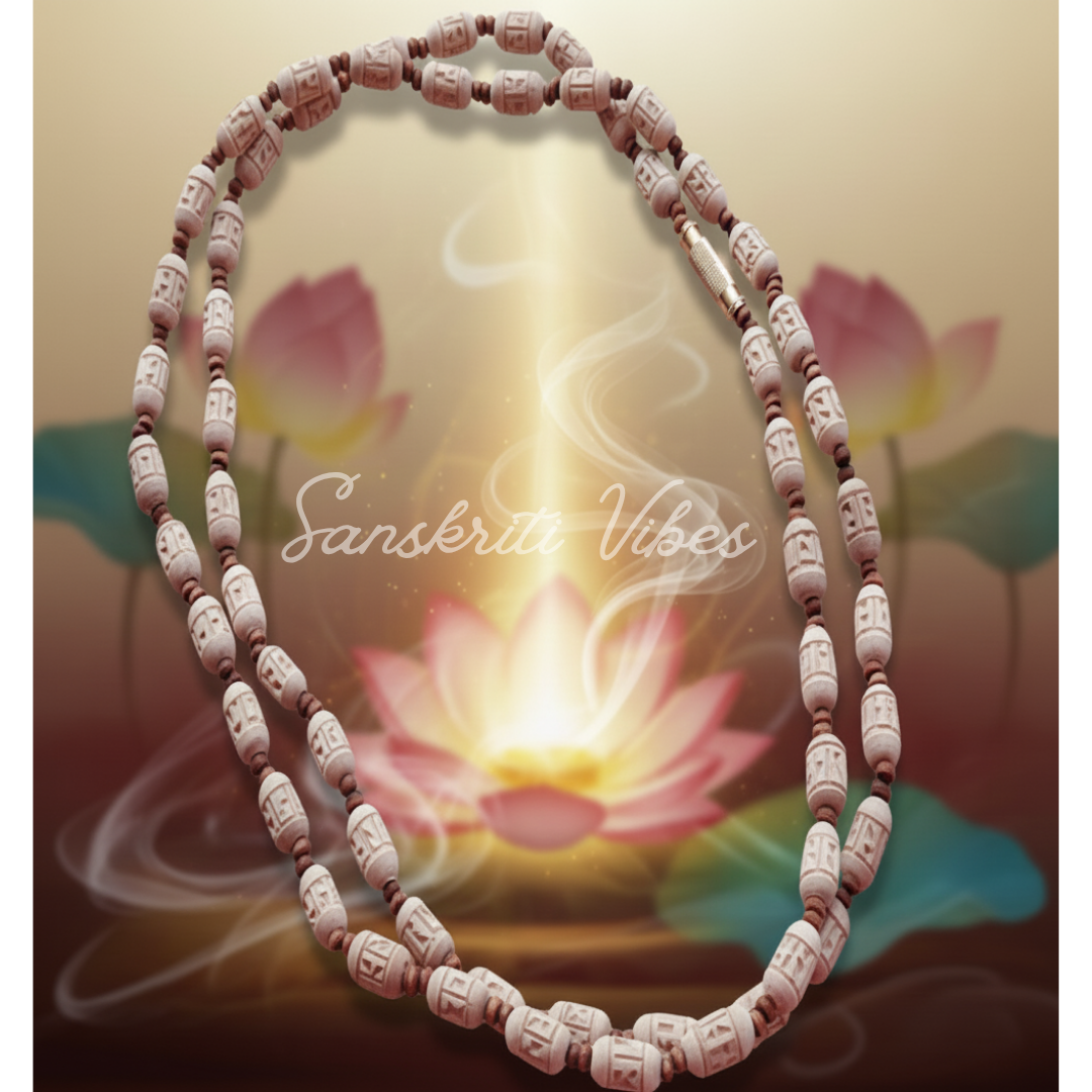 Ram Naam Handmade Tulsi Beads Two Round Shayama Kanthi Mala – Traditional Classic for Spiritual Devotion