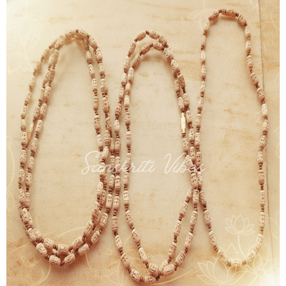 Ram Naam Handmade Tulsi Beads Two Round Shayama Kanthi Mala – Traditional Classic for Spiritual Devotion