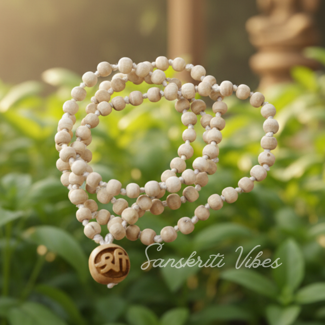 108 Knotted Tulsi Beads Kanthi Mala – Classic Traditional Mala for Spiritual Devotion