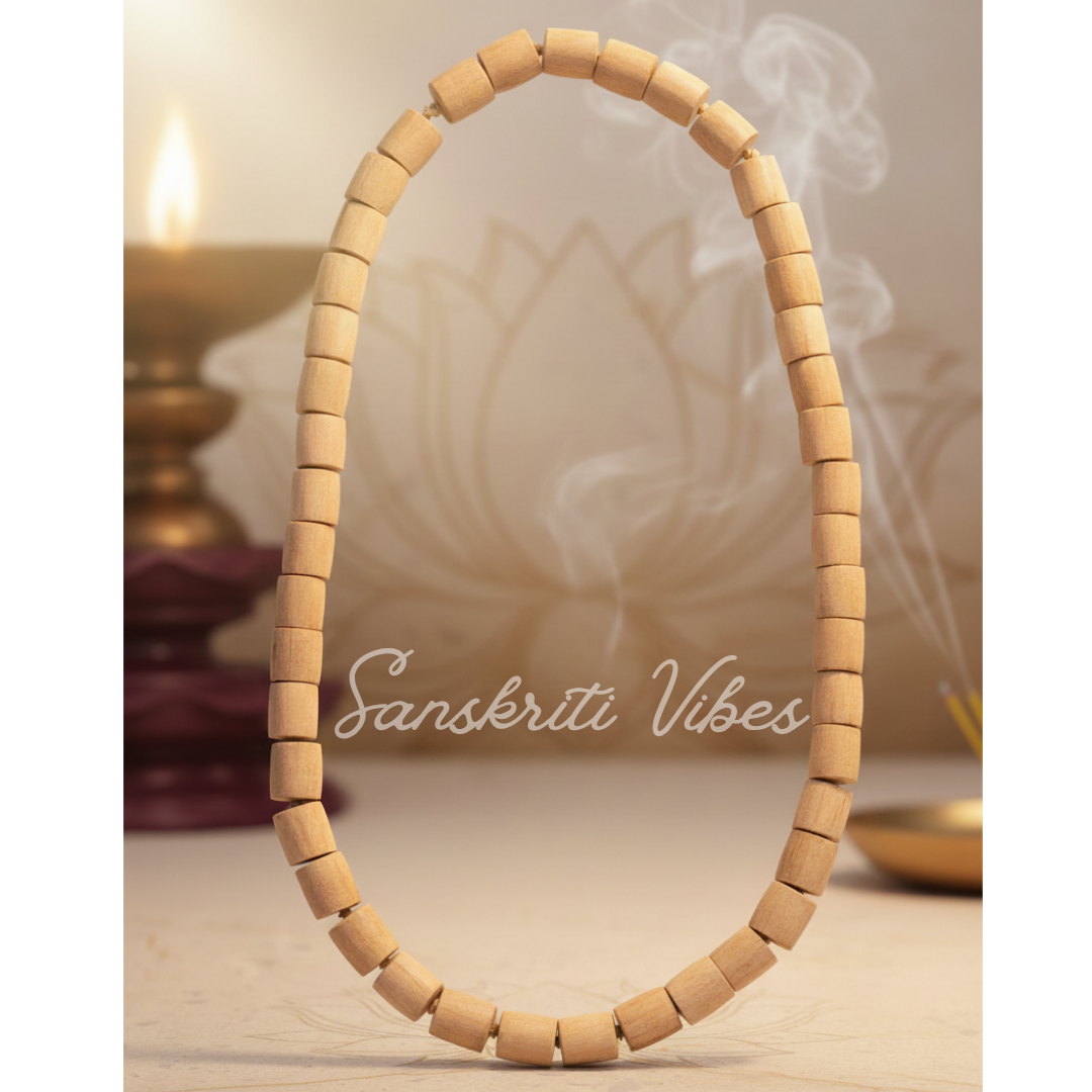 Iskcon 54 Shyama Tulsi Beads Kantha Haar – Cylindrical Beads for Devotion