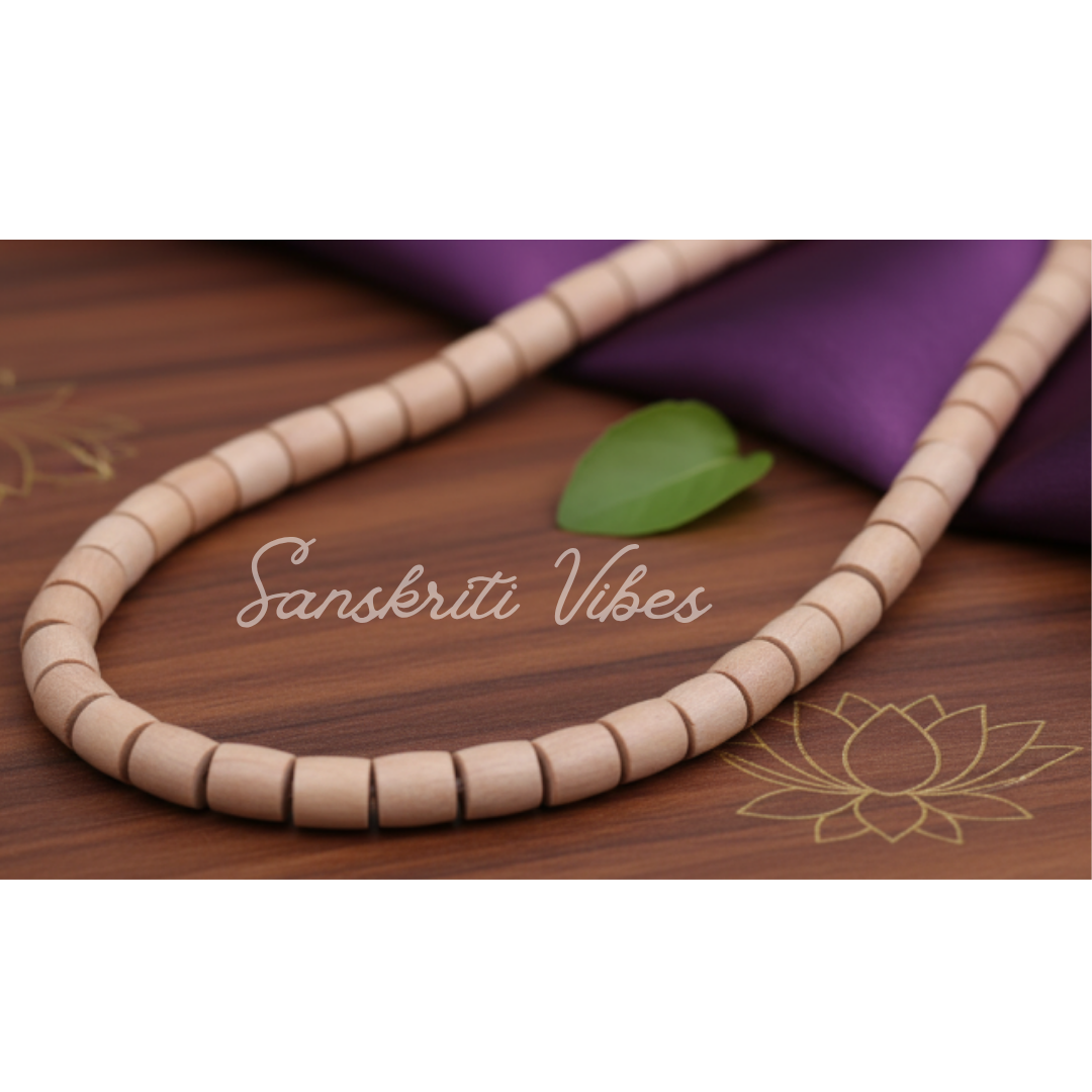 Iskcon 54 Shyama Tulsi Beads Kantha Haar – Cylindrical Beads for Devotion