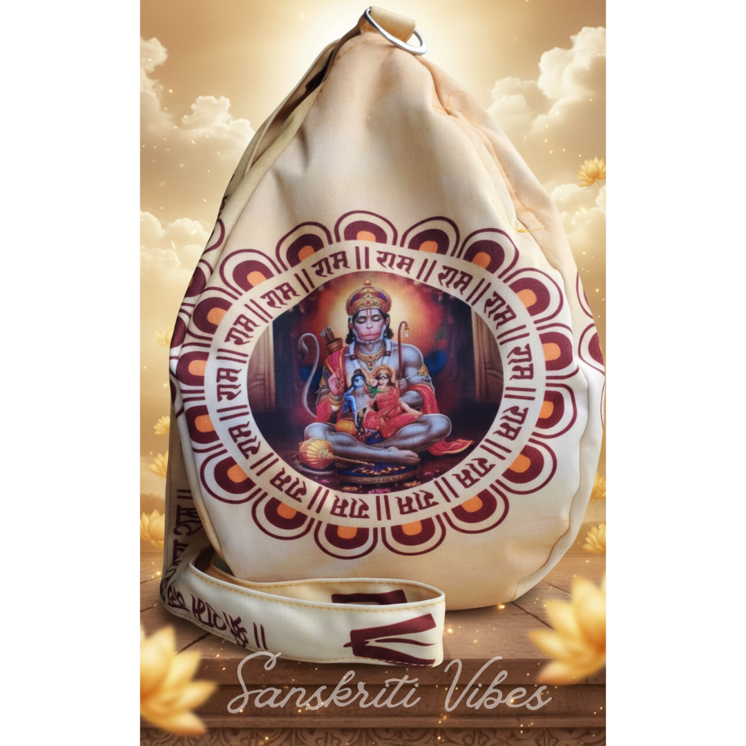 Shri Ram Bhakt Hanuman Ji Digital Japa Jholi Bag Premium Electronic Chanting Counter for Meditation and Mantra Jaap