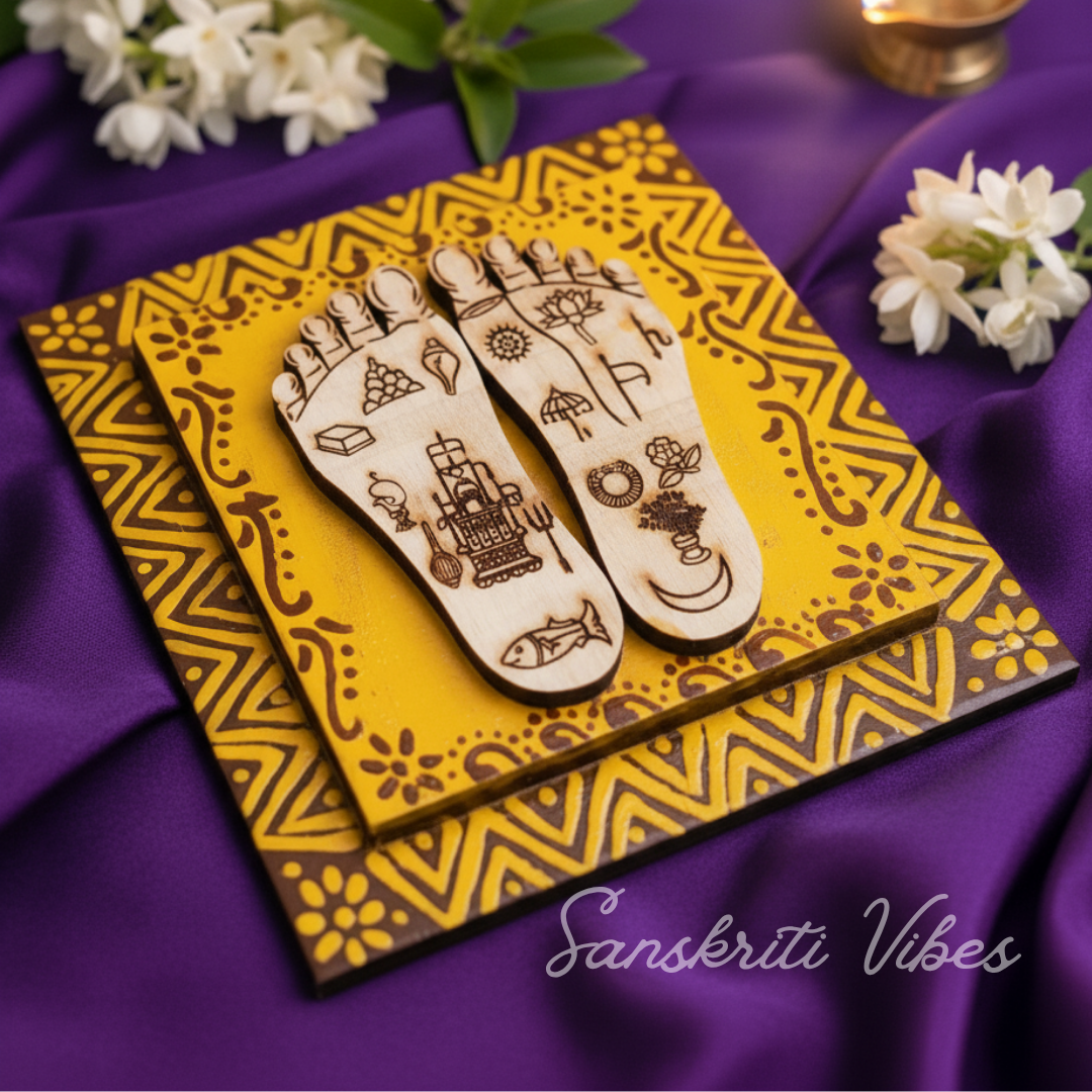 Radha Charan Naam Sewa Neem Wood Idol – Handcrafted Statue for Home Temple