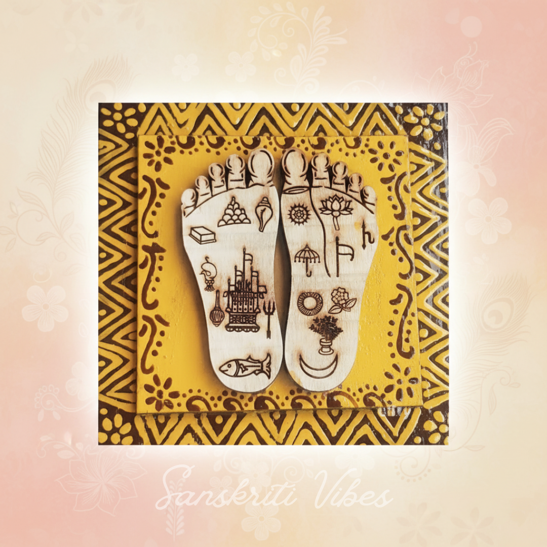 Radha Charan Naam Sewa Neem Wood Idol – Handcrafted Statue for Home Temple