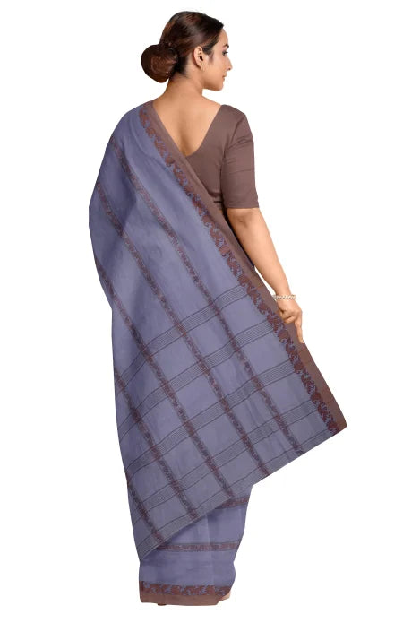 Santipuri Cotton Saree – Blue - Retail Maharaj