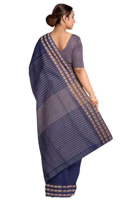 Santipuri Cotton Saree – Blue - Retail Maharaj