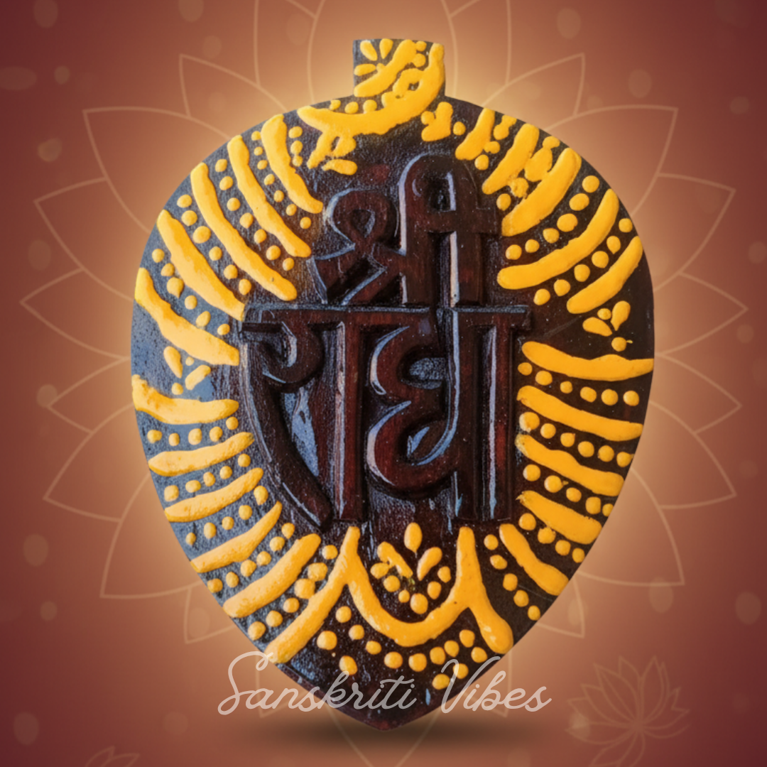 Shri Radha Vallabh Shri Harivansh Naam Sewa Rama Tulsi Wood Idol – Handcrafted Statue for Home Temple